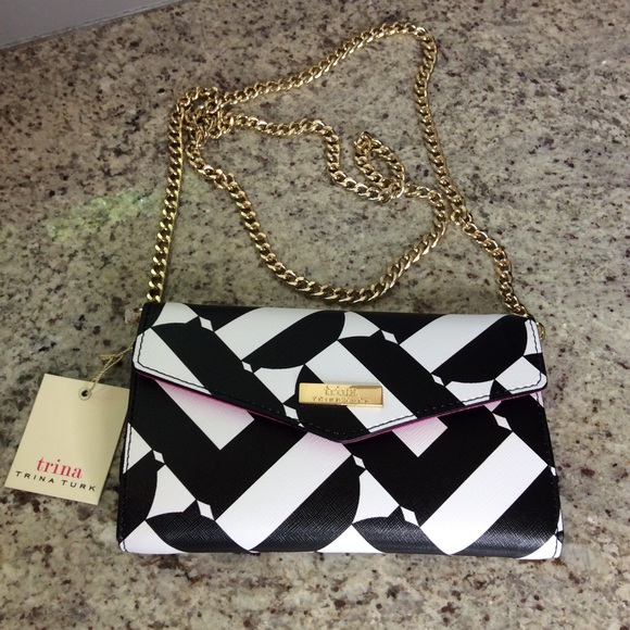 Trina Turk Handbags - NWT! TRINA TURK Black/White Slim Crossbody Bag
